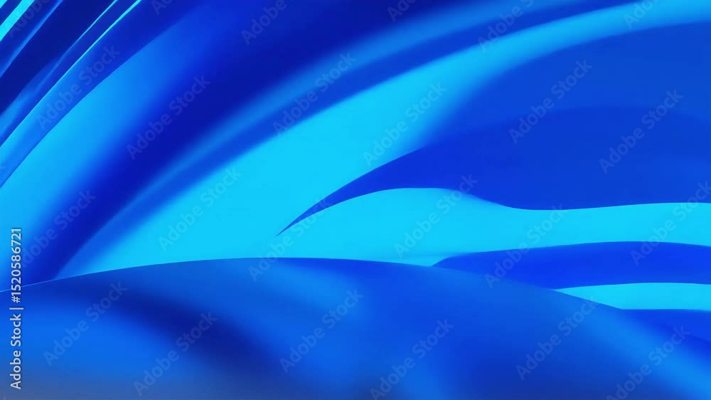 Aufkleber Abstract Blue Waves: Dynamic Fluid Motion Graphics