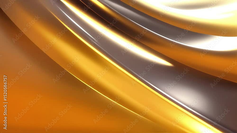 Poster golden and gray abstract waves: a dynamic visual journey