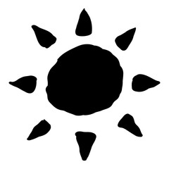 Sun hand drawn icon