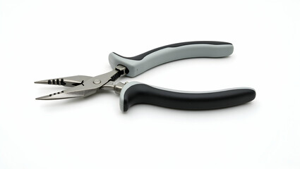 Obraz premium The Toolverse Precision pliers with rubberized micro-grip, angled at 30 degrees, isolated on clean white background, ultra-modern ergonomic tool (4)