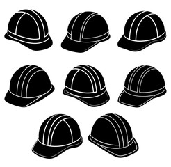 construction helmet silhouette vector illustration