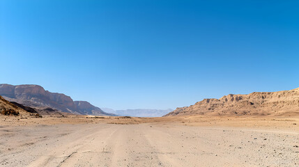 Fototapeta premium Desert Valley Under Clear Sky