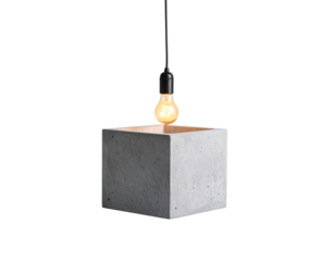 Floating Concrete Desk Lamp with Detached Cord and Shadow