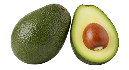 Avocados sliced vibrant against black