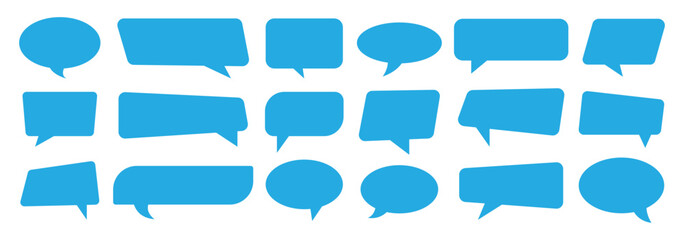 Set of comic speech bubbles. Talk bubble. Cloud speech bubbles collection. Cartoon bubble balloon text, cartoon chatting box, message box. Cartoon retro comic element vector illustration