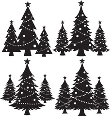 Obraz premium Christmas pine tree festive holiday decoration vector illustration