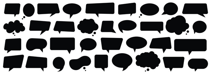 Black speech bubble collection. Speech bubble, speech balloon, chat bubble line art icon for apps and websites. Speech bubble comic collection. Vector illustrator