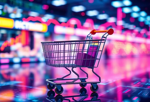 Dynamic data visualization of e-commerce shopping cart behavior, digital analytics, market research - Powered by Adobe