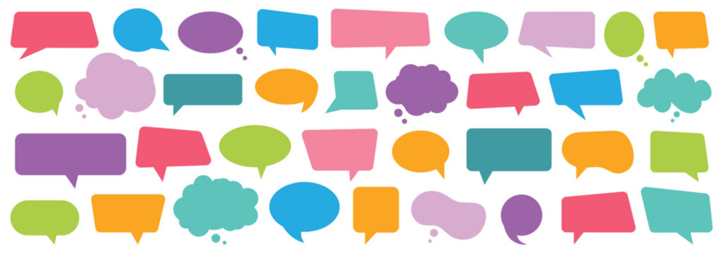 Set of flat colorful bubble speech vector. Blank template quote text info design boxes quotation bubble blog quotes symbols. Speech bubble balloon icon green. Speech bubble comic signs. 