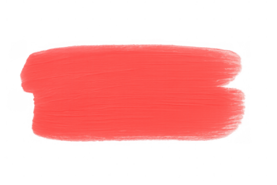 Vibrant brushstroke of living coral paint, isolated on a transparent background, adds a pop of color and texture - Powered by Adobe