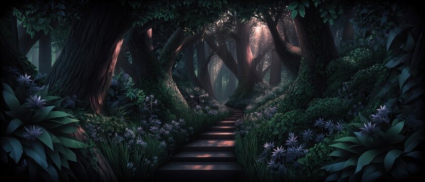Enchanting forest path