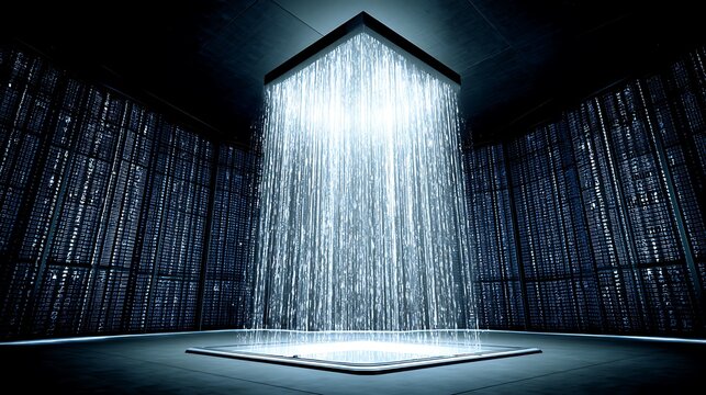 Data stream flows into digital space