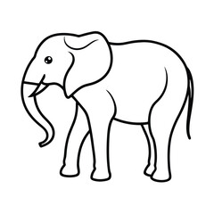 Obraz premium elephant cartoon coloring page