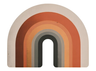 Fototapeta premium Abstract modern rainbow arch minimalist design art print, On Transparent Background, Png