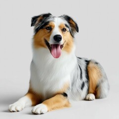 Adorable Australian Shepherd Dog with Unique Merle Coat