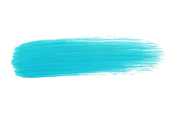 Blue paintbrush stroke creating translucent watercolor texture against transparent backdrop