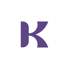 Abstract Rounded Purple Letter K Logo