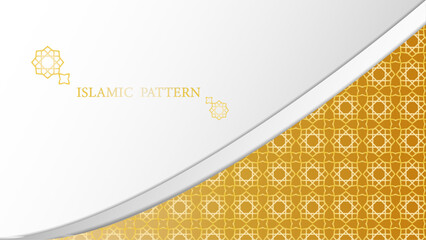 Luxury ornamental pattern design background in gold and white color
