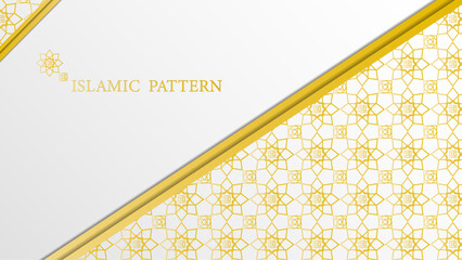 Luxury ornamental pattern design background in gold and white color