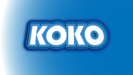 Text effect font editable typography 3D in gradient blue and white background