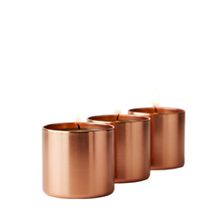Four Copper Candle Holders transparent background