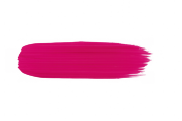 Vibrant pink paint brush stroke isolated on transparent background, adding a splash of color to designs