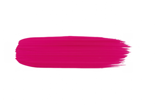 Vibrant pink paint brush stroke isolated on transparent background, adding a splash of color to designs