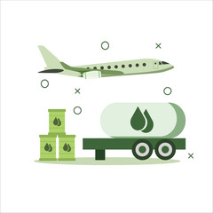 Airplane fuel transport with fuel tank and barrels