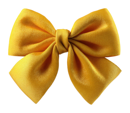 Vibrant yellow bow display setup product creative environment view isolated on transparent background