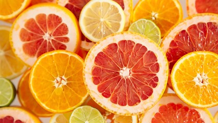 Citrus fruit slices vibrant colors juicy textures