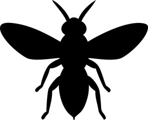 Flying Hornet Wasp Silhouette Logo Design for Company Branding Insecticide Product Pest Control or Nature Related Business
