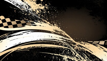 Abstract checkered flag racing design - perfect for art exhibitions