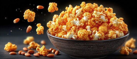 Caramel popcorn in a bowl