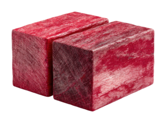 Crafting unique red wood blocks workshop product creative environment view isolated on transparent background