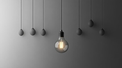 Lightbulb Illuminates Among Dimmest, Idea Concept & Power of Innovation Inspiration
