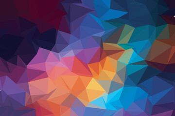 abstract full color low poly background in horizontal screen