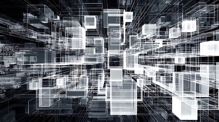 Abstract geometric cubes with linear structure