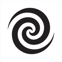 Spiral Silhouette Vector Icon – Bold Hypnotic Swirl Graphic