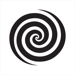 Spiral Silhouette Vector Icon – Bold Hypnotic Swirl Graphic