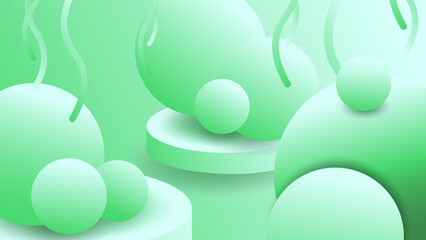 Modern minimalism green abstract shape background