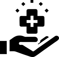 Holographic medical cross and health symbol design featuring vibrant colors floating in a modern abstract and futuristic style illustration