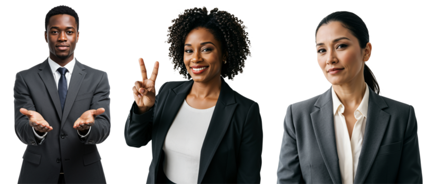 Professional Business Team Portrait Featuring Diverse Group of Adults in Formal Attire