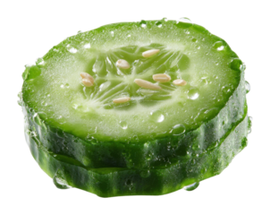 Refreshing cucumber slices kitchen counter food bright environment top view healthy snack isolated on transparent background