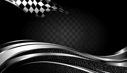 Sleek racing banner background with checkered flag - works well for marketing materials
