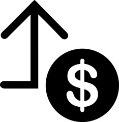 Upward Arrow Profit Graph Icon Illustration Representing Business Growth Financial Success and Positive Trends in a Clean and Modern Design