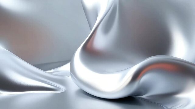 Liquid Metal Abstract: Silver Fluid Forms Flowing Dynamically