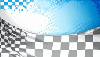 Checkered racing flag on blue background - great for digital content