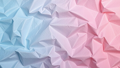 Naklejka premium Crinkled tissue paper in soft pastel shades of blue and pink creates textured background that evokes sense of calm and creativity
