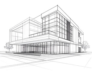 Architectural blueprint of a modern building