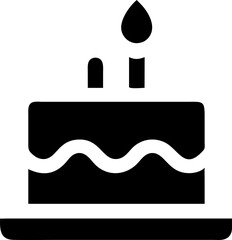 Stylized birthday cake icon design with simple shapes perfect for greeting cards party invitations and celebratory graphic elements or web
